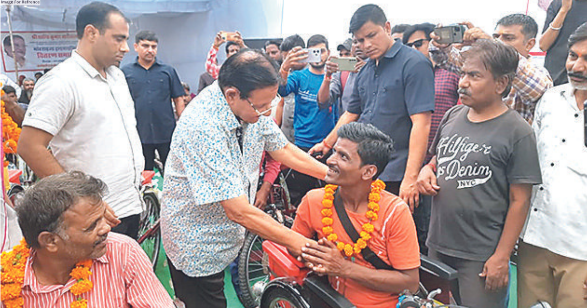 Specially abled in Kota get motorized tricycles